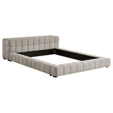 Orleans Furniture - Coaster - Trinity Upholstered Eastern King Platform Bed Light Taupe - 306121KE